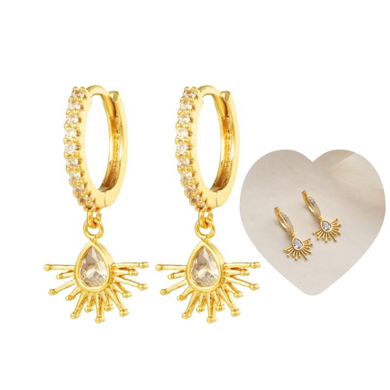 925 Silver Ear Needle White Zircon Butterfly/Water Drop Hoop Earrings Drop Earrings For Women Fashion Wedding Jewelry