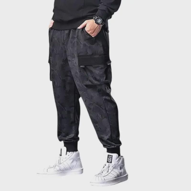 Men's Winter Camouflage Fleece-Lined Work Pants - Wear & Dirt Resistant, Deep Crotch, Cuffed, Large Size