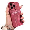 Ins Fan with Bow, Suitable for Apple iPhone16/17Pro Mobile Phone Case 15 Matte 14/13 Fold Pattern