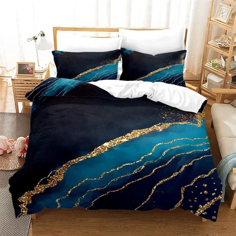 Marmor Påslakanset Geometriskt Sängklädesset Abstrakt Konst Quiltöverdrag King Twin Full Queen För Vuxna Barn Flickor Sovrumsinredning