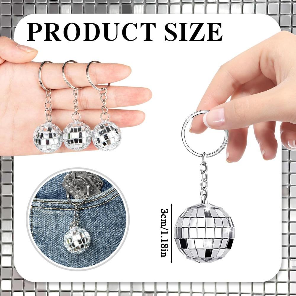 12pcs Disco Ball Keychain Disco Ball Keychains Bulk Disco Ball Key Chain Party Favors for Party Supplies Decorations Mirror Ball Keychain Pendant