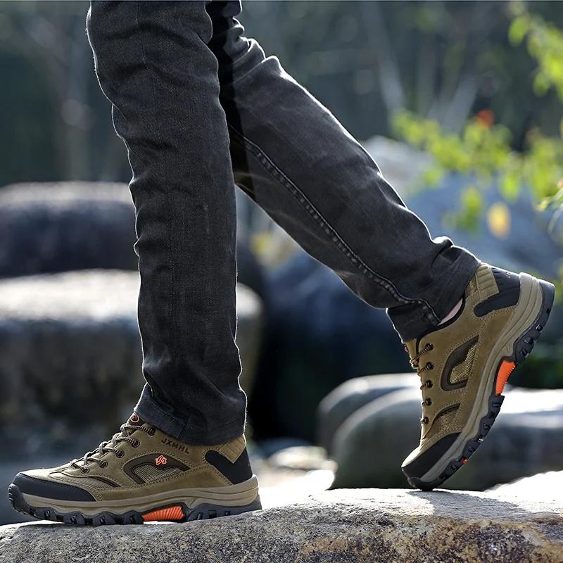 Fashion Outdoor Hiking Shoes Men Comfortable Trekking Travel Shoes Man Wearable Sneakers Waterproof Boots Zapatillas De Hombre