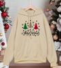 Merry Christmas Plaid Trees Print Men Hoodies Autumn Street Pullover All-Match Casual Hoody Unisex Fleece Oversized Sportswear