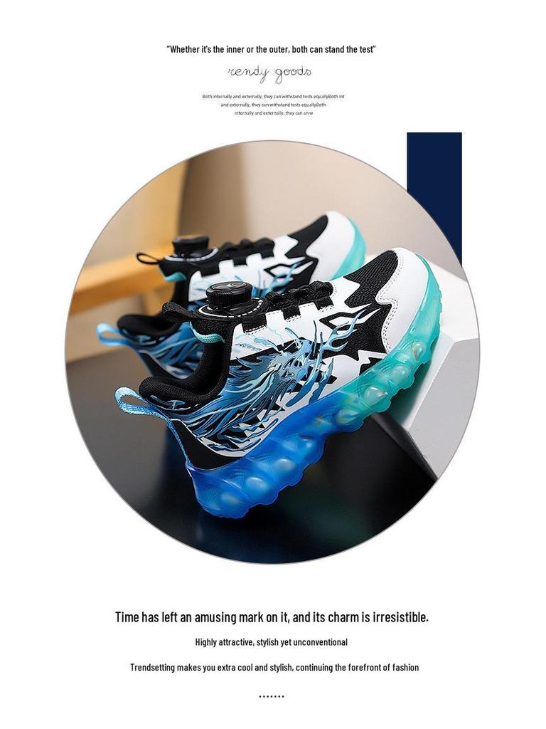 Atmungsaktive Sportschuhe für Jungen Herbst 2025 mit Drehverschluss zum Laufen