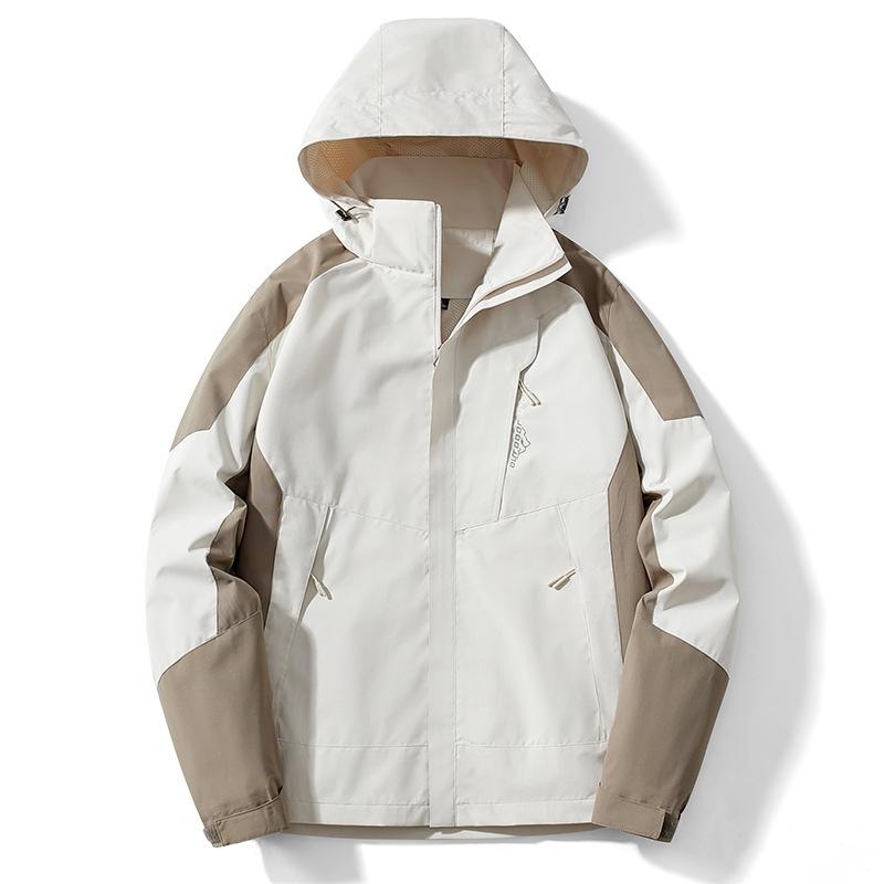 Japanischer Stil Frühling und Herbst Abnehmbare Kapuzenjacke Studenten-Gruppen-Windjacke für Selbstfahrer Outdoor-Fischerei Wasserdichte Kleidung