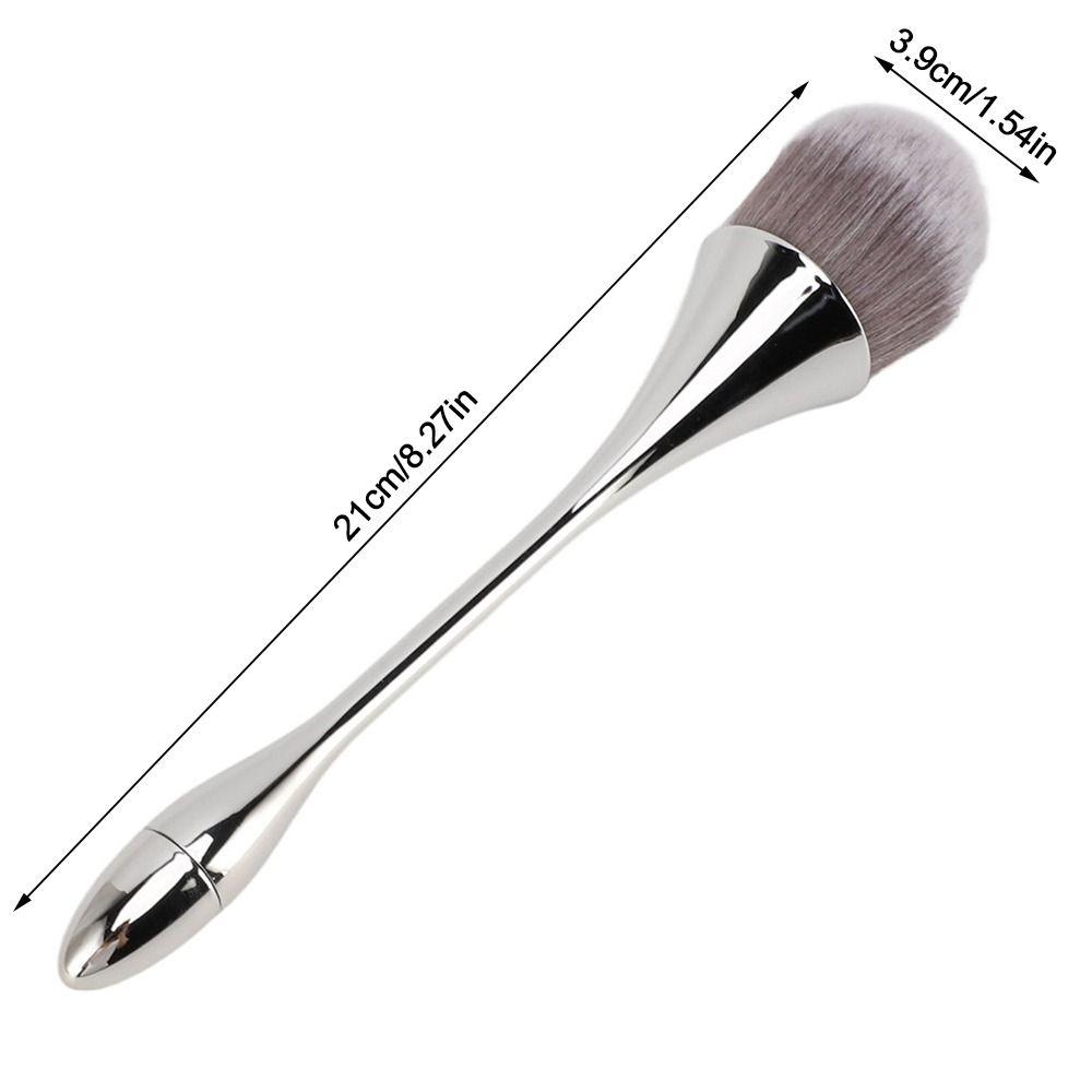 2pcs Soft Bristles Nail Art Powder Brush Ergonomic Handle Powder Remover Brush  For Manicure Use
