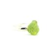 Stones and Minerals. Raw Peridot Ring Silver Plated. 11.29 Ct. Adjustable Size.