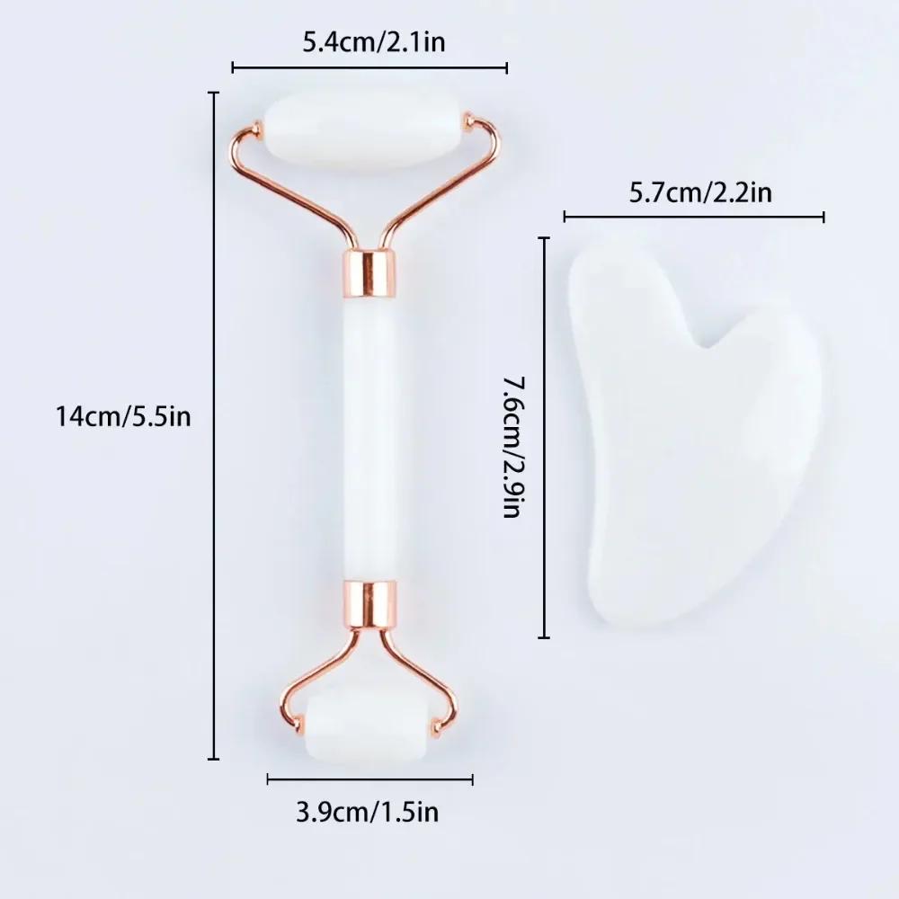 2Pcs Facial Massager Kit Resin Face Roller Guasha Board Beauty Scraping Massage Roller Face Lifting Neck Body Skin Care Tools
