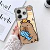 Funny Capybara Cartoon Cute Plating Phone Case For Xiaomi Redmi Note 14 15 Pro Plus 13 12 11 11S 11T 10 9S 9 5G Anti-Fall Airaba