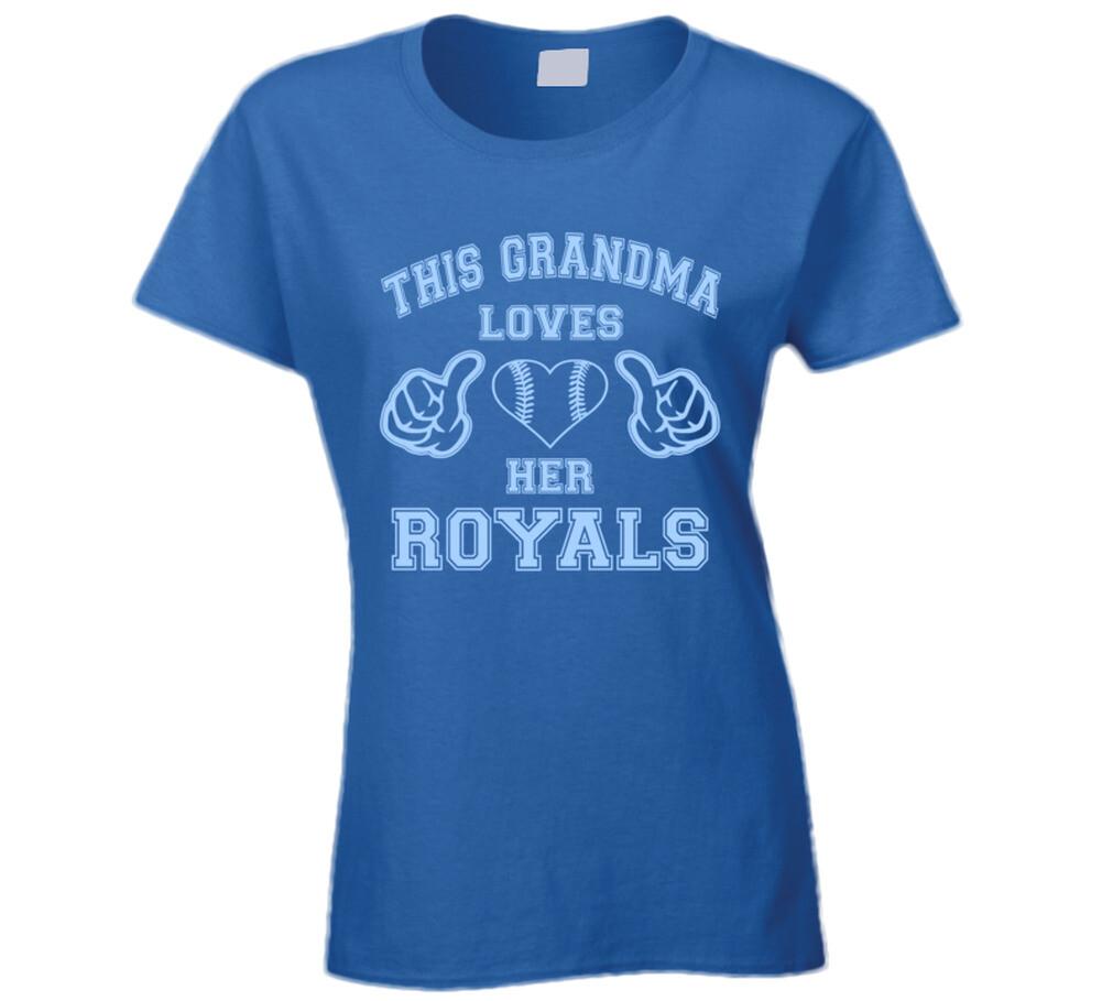 This Grandma Loves Her Royals Baseball Heart T Shirt Mens Womens Tees Top 3XL
