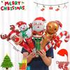 Large Base Christmas Tree Decoration with Santa, Reindeer, and Snowman Balloons for Kindergarten