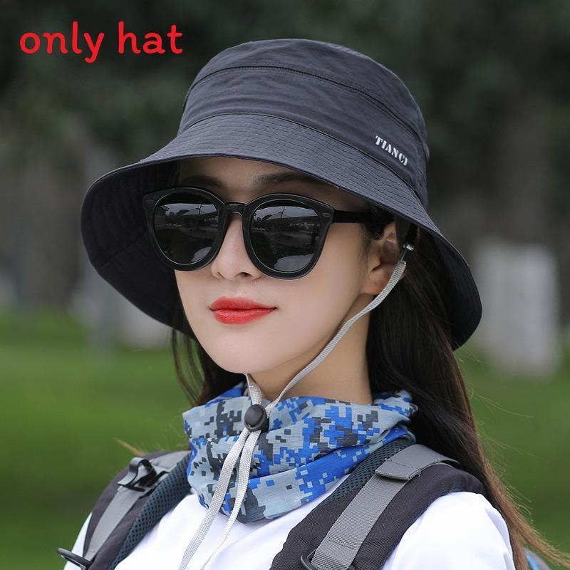 

Fisherman Hat Summer Outdoor Sun Protection Breathable Wide Brim For Women чорний