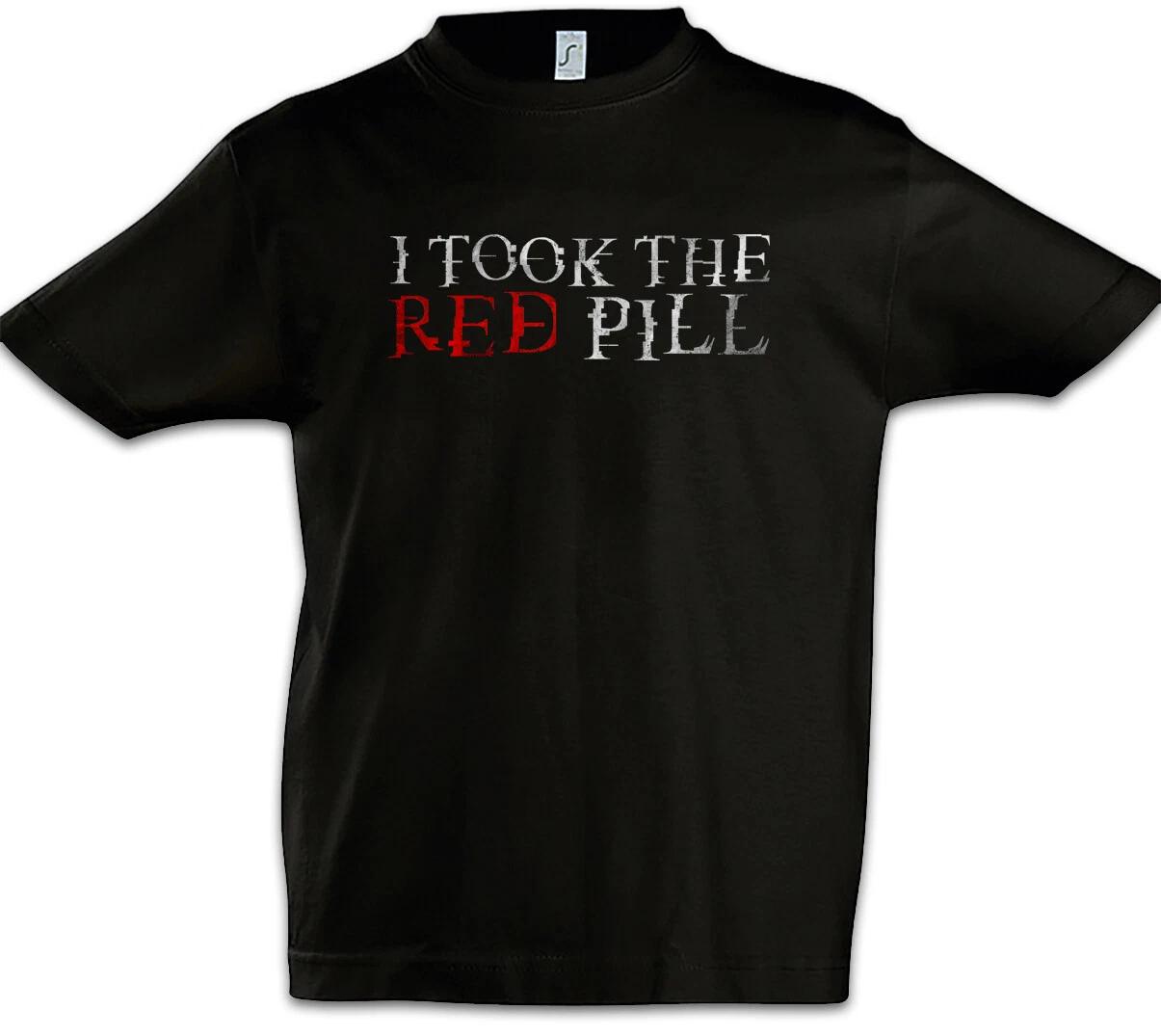 I Took The Red Pill Kids Boys T-Shirt Fun Matrix Blue Blue Red Pill- 120
