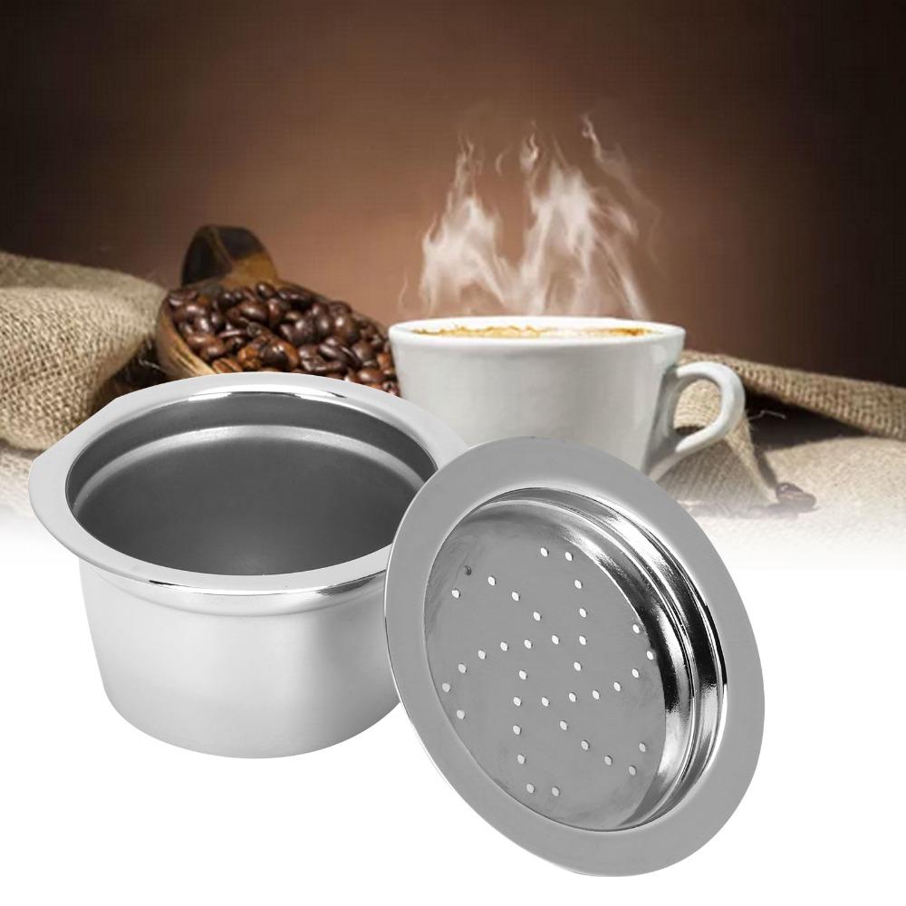 45x30x25mm Refillable Coffee Filter With Spoon Brush Coffee Capsule Cup Cafe Use