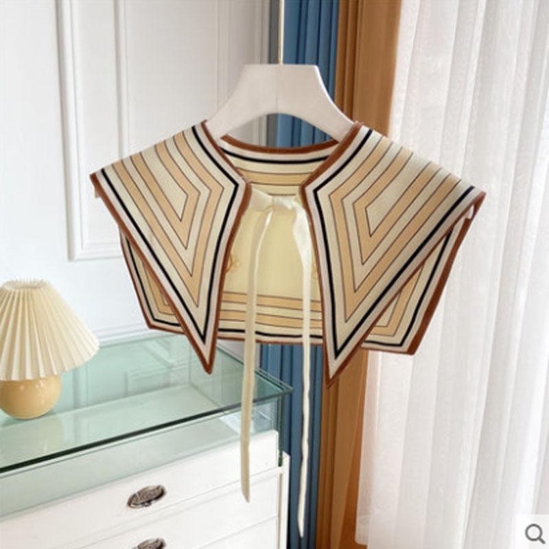 Perfect Match Printed Shawl Fake Collar Women Detachable Collars Big Lapel False Collar Shirt Thin Shawl Kragen Sahte Yaka Kraagje Nep Dames