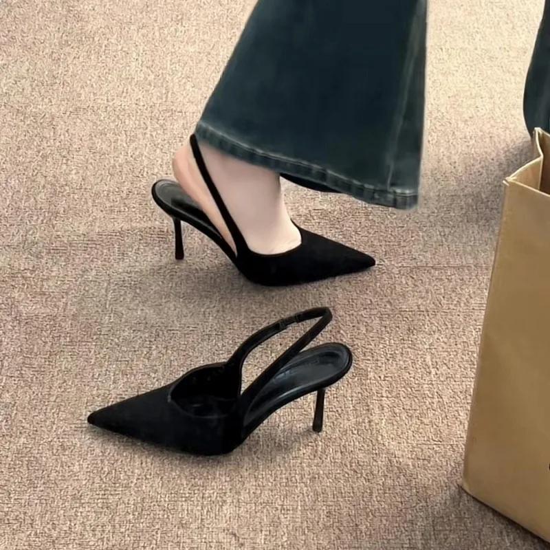 2025 Hot Sale Summer Modern Women's Closed Toe Sandals Dress Thin Heels Slip on Shoes High Heels Daily Elegant Sandals