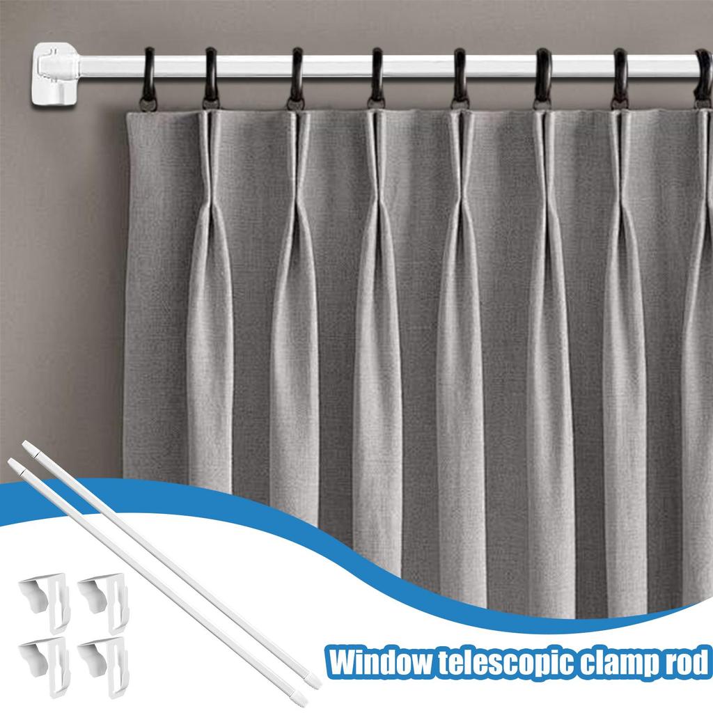 Tension Curtains Rod Window Telescoping Curtains Rod Easy To Install Decorative Home Supplies Including 4 Hooks For Window