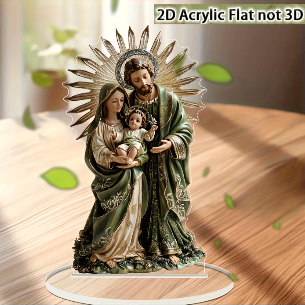 Jesus Familie, 2D flaches Acryl, Tischdekoration, geeignet für Wohnzimmer, Büro, Ostern, Weihnachten, Halloween