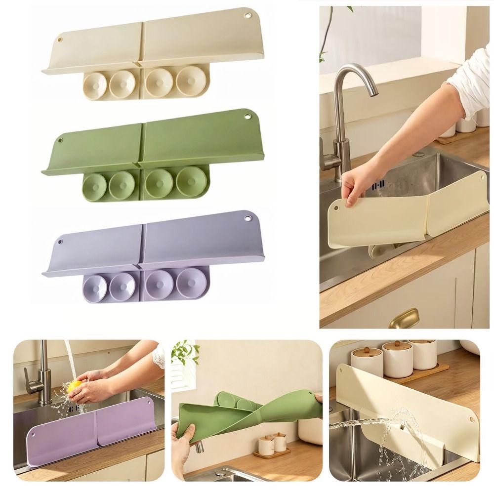 Foldable Water Blocking Board Suction Cup Base Suction Cup Baffle Kitchen Sink Guard Household Use