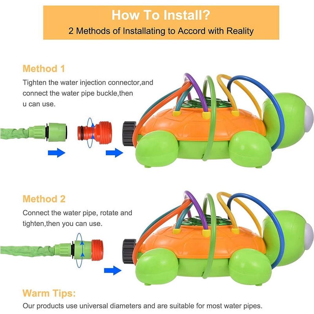 Arroseur d'Eau pour Enfants Tout-Petits Jouets d'Extérieur Tortue Tournante pour Jardin d'Enfants Jouet Arroseur Jouets d'Été Amusant et Éclaboussant Cadeau