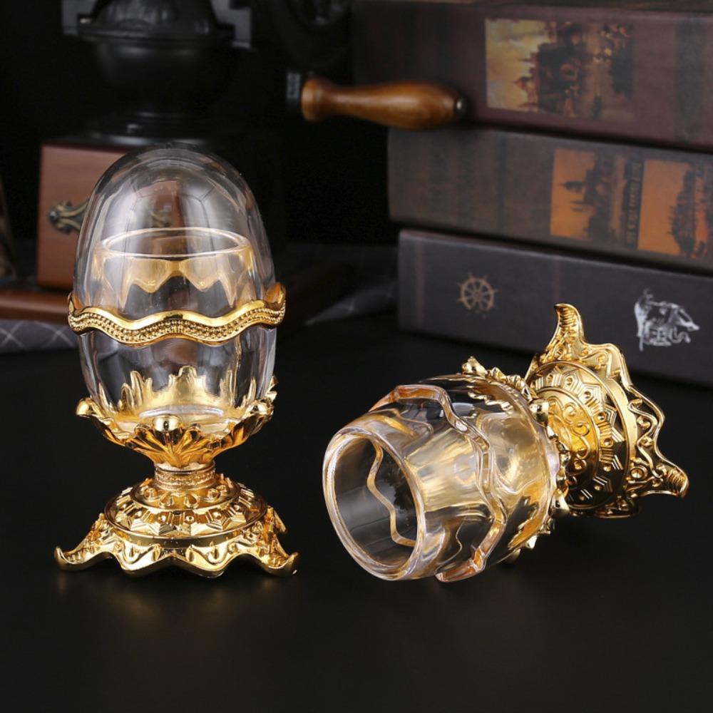 Transparent Egg Shaped Toothpick Box with Base Cotton Swab Organizer Toothpick Holder  Restaurant