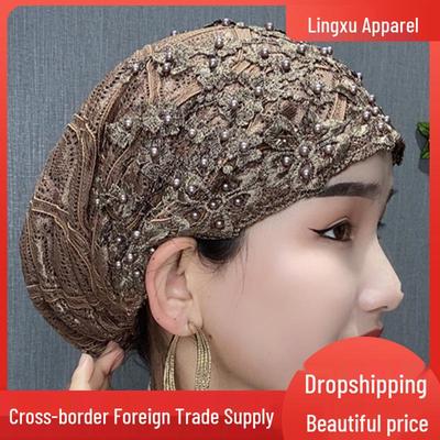 Fashionable Star-Patterned Ladies' Hat with Gauze Scarf