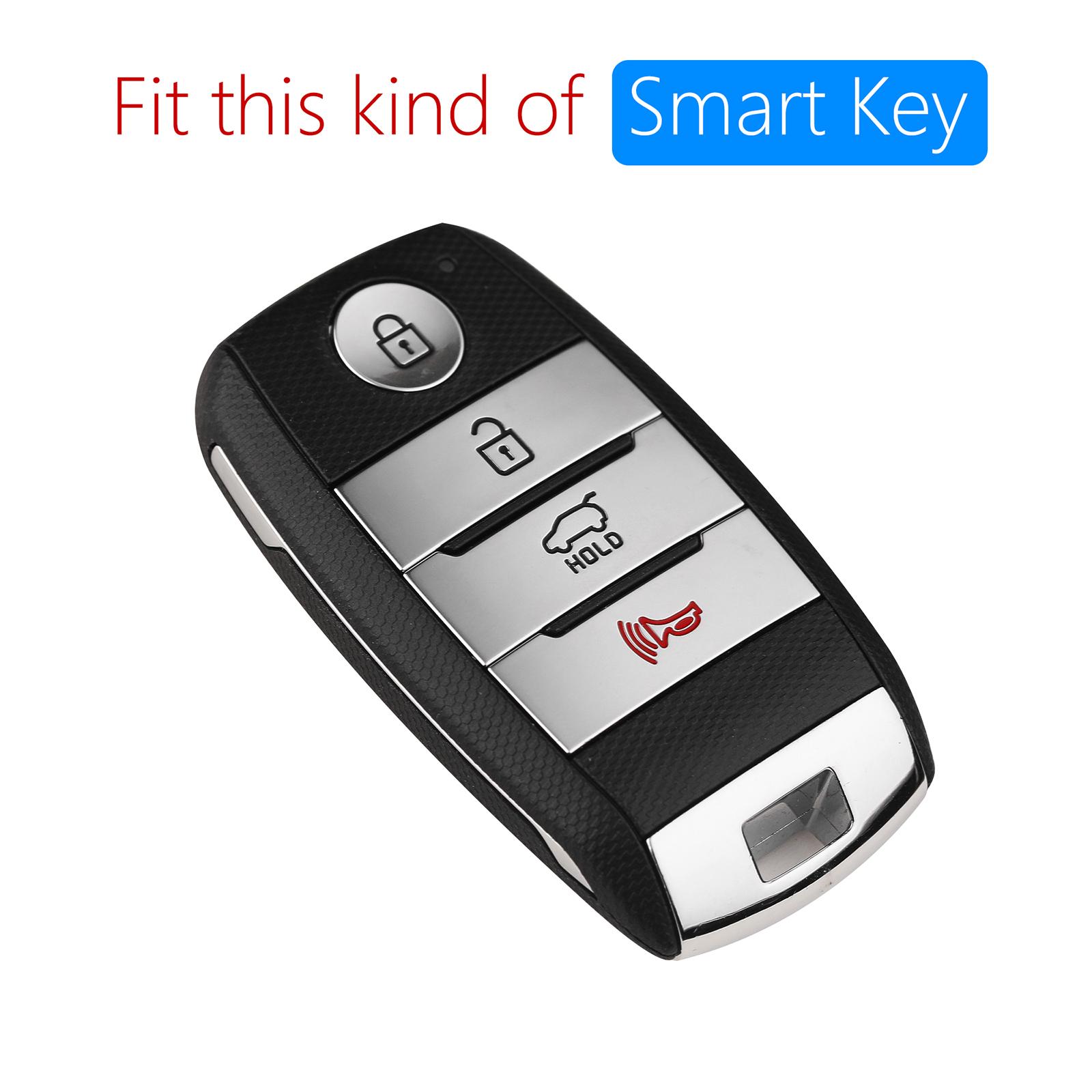 Leather Silicone Car Key Case Cover With Buckle For Kia