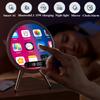 Smart Bluetooth Speaker Wireless Mirror Sound Box Desktop Alarm Clock with LED Night Light TF Music Player 15W Wireless Charger