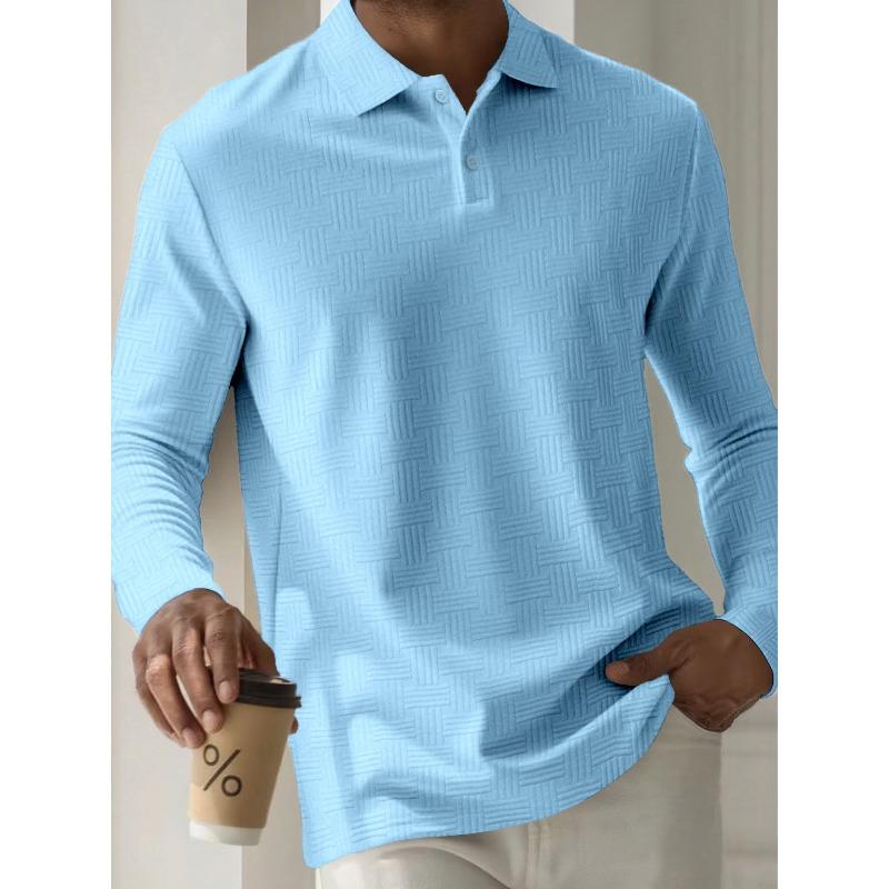 Men's Sweatshirts Spring/Autumn Polo Shirts Textured Men's Sports Polo Shirts