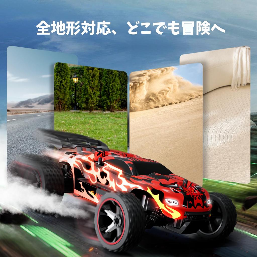 Tecnock RC Car for Kids, Type-C USB Charging, Off-Road Toy Car, 2.4Ghz RC Car, Birthday Gift (Red Bull)