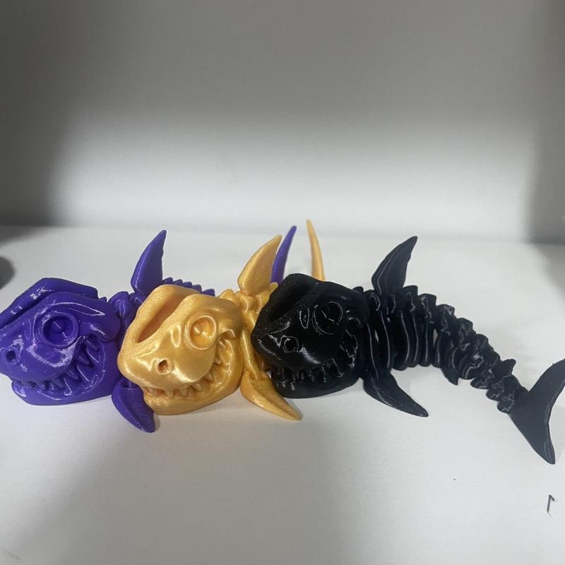 3D Printed Poseable Shark Figurine - Creative Toy & Decoration Gift for Kids