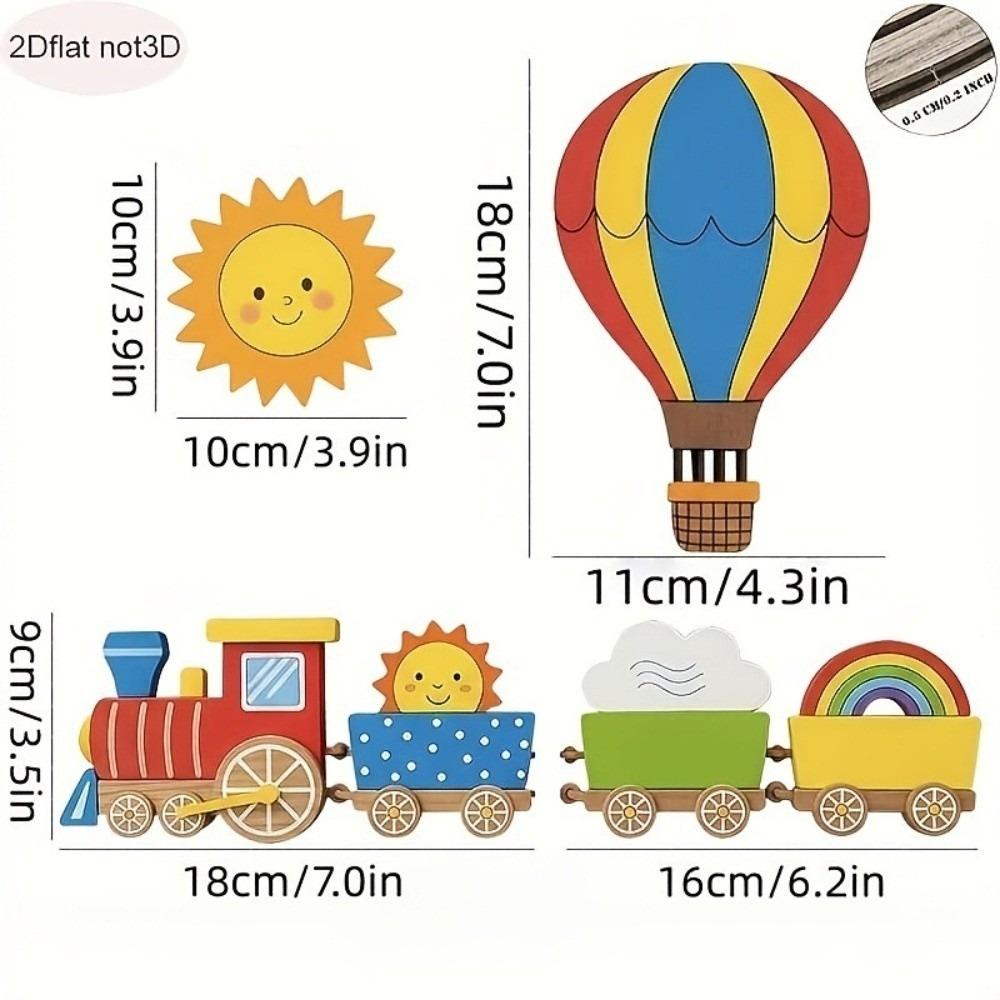 

4Pcs/Set Nordic Style Wooden Wall Decoration Colorful Wooden DIY Cloud Wall Hangings Fantasy Design Wall Decoration Ornaments