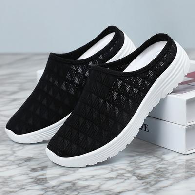 Shoes for Women's Summer Casual Shoes Large Size Breathable Semi-torque Fashionable and Versatile Women's Single Shoes Toe-toe Slippers