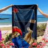 Paddington Bear Print Beach Towel, Versatile Lightweight Absorbent Beach Towel for Pool Surf Yoga Bathroom, Perfect Birthday Holiday Gift