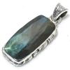 Natural Labradorite Gemstone 925 Solid Sterling Silver Gift Pendant 1.50" E1k80
