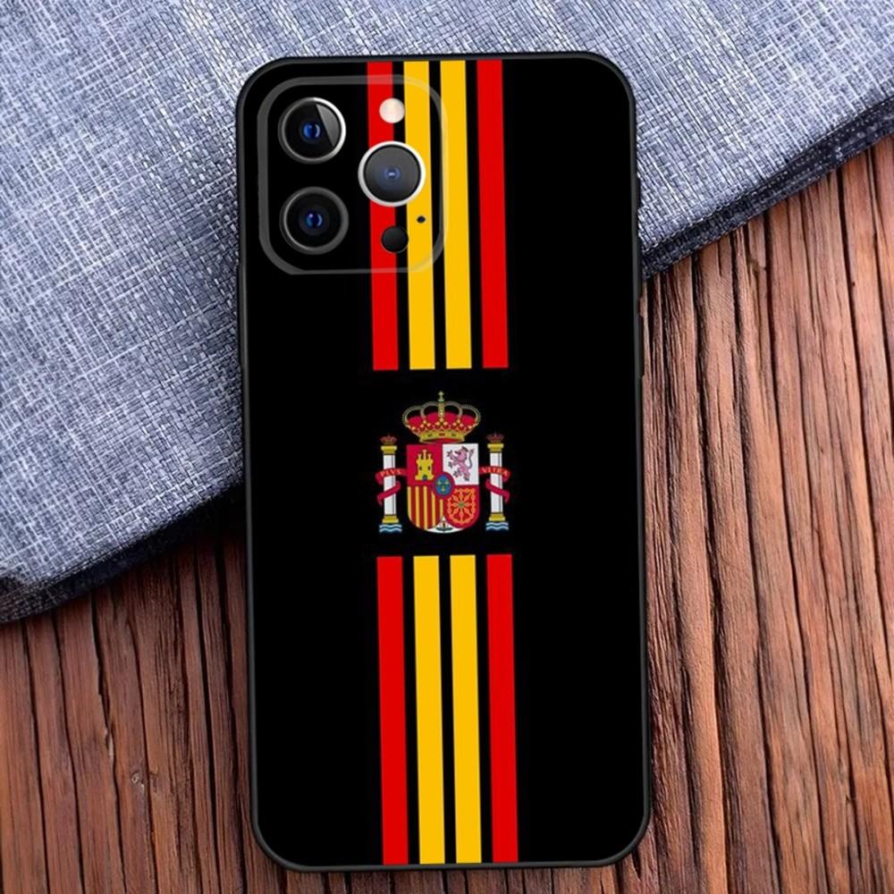 

Kingdom of Spain Flag Phone Case For iPhone 16,15,14,13,12,11,Pro,X,XS,Max,XR,Plus,Mini Soft Black Cover iPhone14Pro