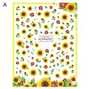 Samolepka na nehty Sunflower Shape 3D Effect Ultra Thin Blossom Floral Nail Art Water Obtisky pro ženy