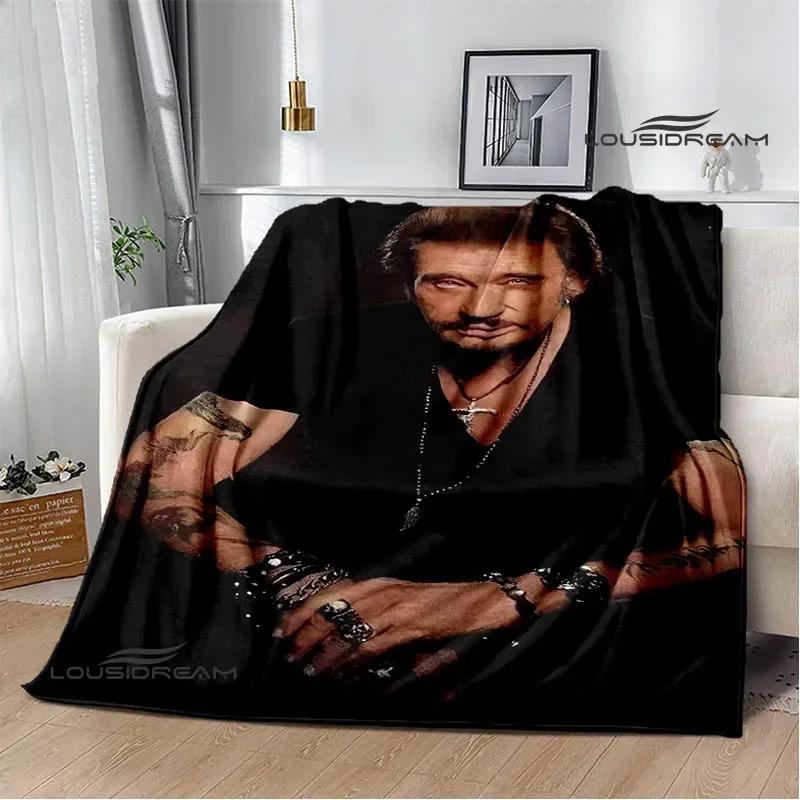 French Rock Star Johnny Hallyday Blanket Flannel Blanket Home Travel Blanket Fashion Warm Blanket Bed Linings Birthday Gift