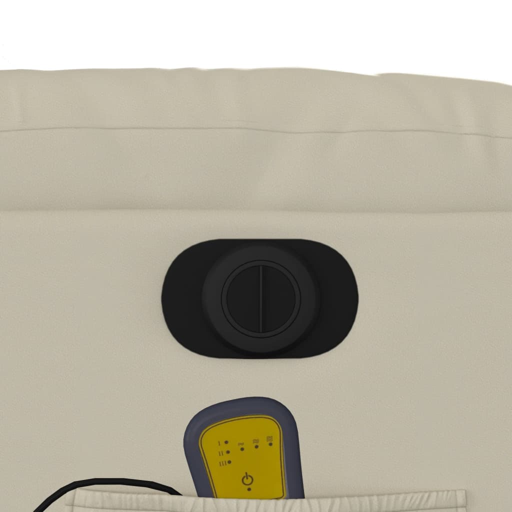 Electric Massage Chair Cream Faux Leather