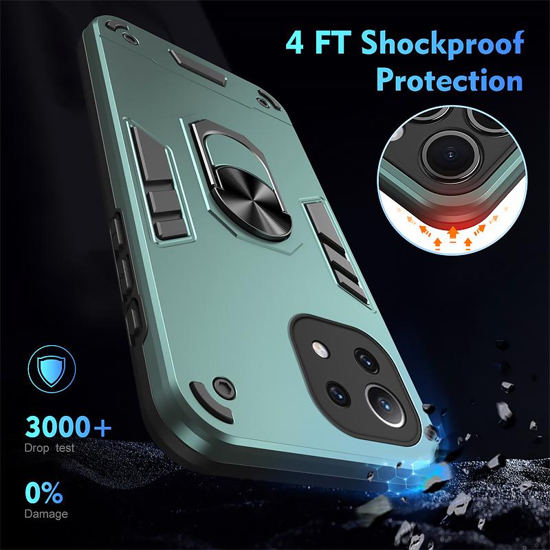 Armor Car Magnetic Holder Ring Coque For Xiaomi 11 Lite Mi 11 Lite 5G NE 11Lite Case Shockproof Lens Protect Hard PC Back Cover