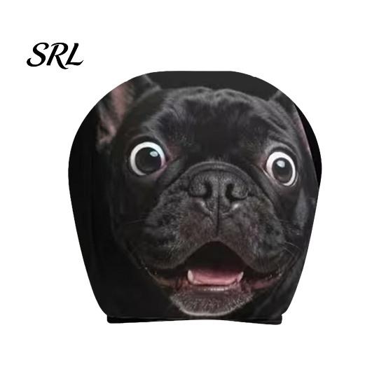 Spooky Cartoon Car Decoration Scary Ghost Face Headrest Covers, Funny Expression Auto Seat Universal Fit Covers Protectors for SUV Truck, Elastic