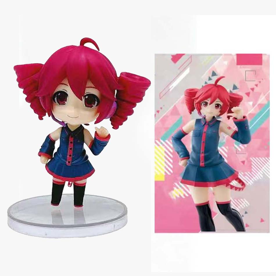 New Kasane Teto Twin-Tail Anime Girl Figure Set PVC Collectible Dolls with Two Poses, Cute Character Statues for Desktop Deco