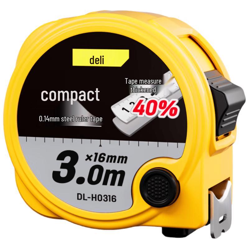 Deli 3m Steel Tape Measure Yellow