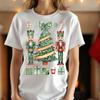 Skurrile Weihnachts-Leprechauns Nussknacker-Freunde Retro Grün Damen T-Shirt Süße Cartoon-Oberteile T-Shirt Baumwollhemd Kurze Oberteile