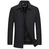 Men's Mid-Length Wool Lapel Winter Coat - Inner Lined, Middle-Aged Business Jacket 03