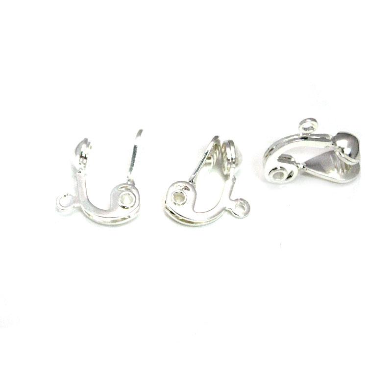 10 Pcs Stainless Steel Non Pierced Ear Clips on Earrings Making Supplies Earring Clips With Loop for Women DIY Jewelry Findings