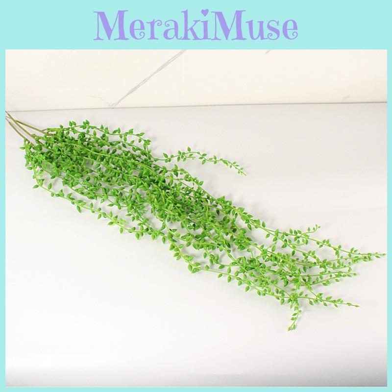 Faux Senecio Rowleyanus Wall Hanging Basket Decoration Plastic Vine Flower