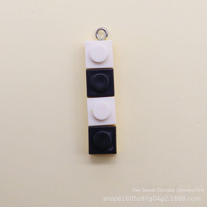 Korean Rainbow Acrylic Building Blocks Jewelry: Handmade DIY Necklace, Earrings, Keychain, Bag Pendant.