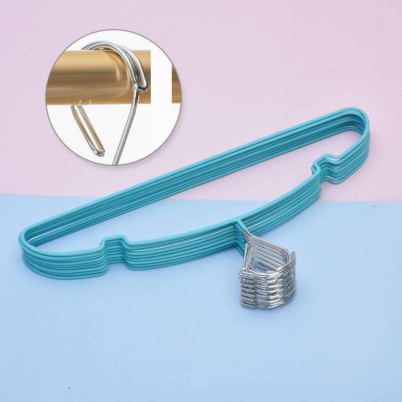 

5 шт. Нековзких залізних вішалок для одягу, сушарка з автоматичною вітрозахисною пряжкою для дому на природі, шафа-органайзер для пальто 5PCS синій