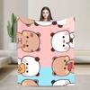 Cartoon Panda Bubu Dudu Blanket Fleece Spring Autumn   Multifunction Warm Throw Blanket for Home Bedroom Plush Thin Quilt
